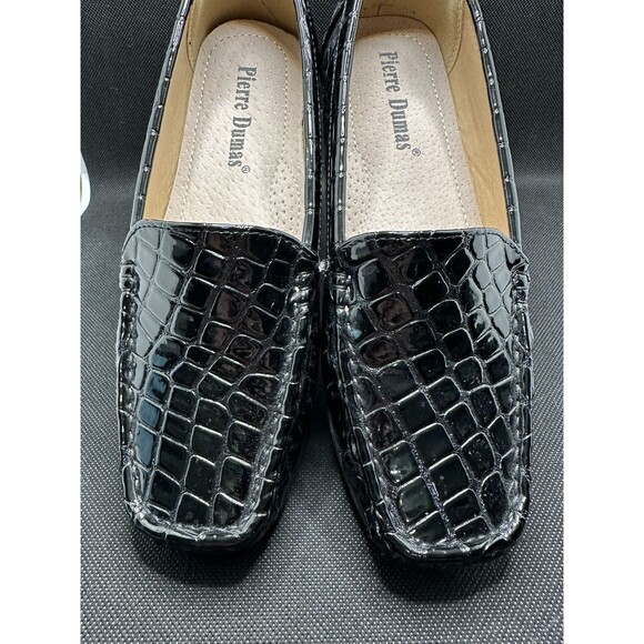 Pierre Dumas “Hazel” Women's 6.5M Black Patent Croc Embossed Casual Loafers - Picture 5 of 8